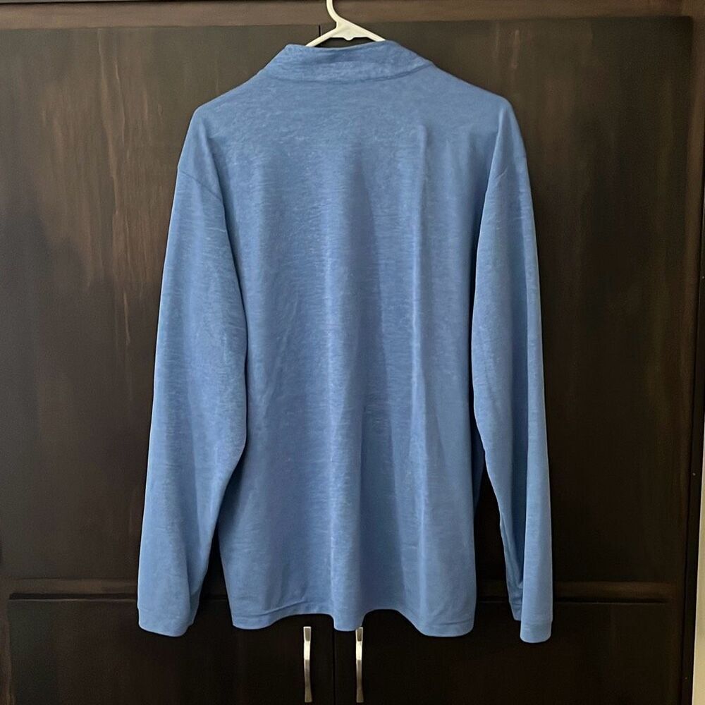 Adidas Blue Lightweight Quarter-Zip Pullover Top XL - Picture 5 of 5